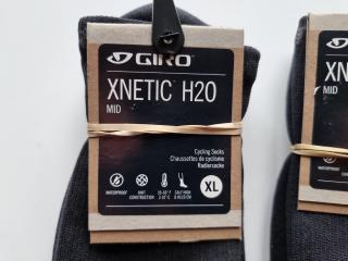 2x Pairs Giro Xnetic H20 Cycling Socks - XL