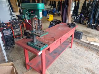 Workbench with Drill Press and Vices