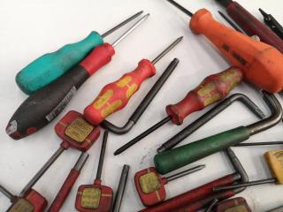 36x Assorted Torx Drivers, Torx & Hex Keys & More