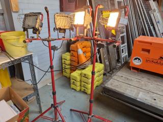 2x Portable Worksite Halogen Lights