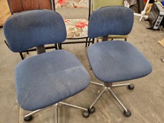 5x Vintage Office Type Chairs
