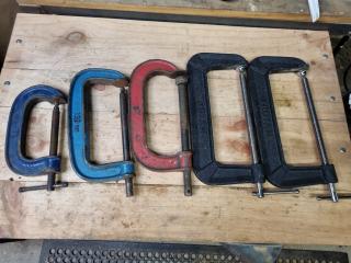 5x Assorted G-Clamps