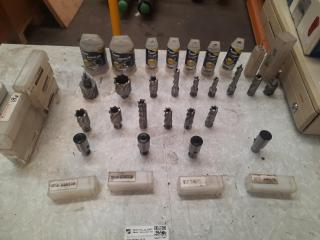 Assortment of HSS Annular Cutters and Fittings