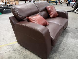 2-Seater Faux Leather Sofa Couch