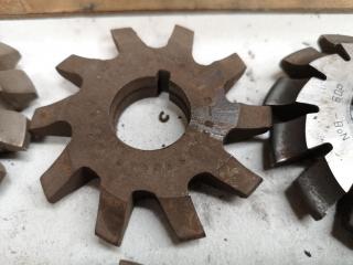 8x Assorted Involute Gear Mill Cutters