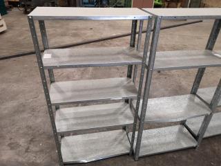 4x Light Duty Workshop Shelving Units