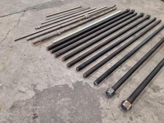 Assorted Lot of 18 Threaded Rods