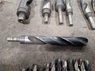 Large Assortment of HSS Drill Bits and Fultes