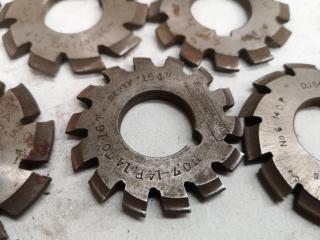 13x Assorted Involute Gear Mill Cutters