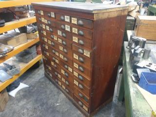 Vintage Timber Industrial Drawer Cabinet