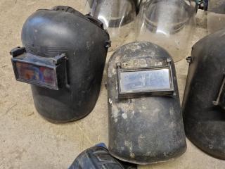 8x Assorted Face Sheilds & Welding Masks + Knee Protection