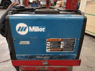 Miller Maxstar 200 DX TIG Welder w/ Gas Bottle Trolley & Cabling