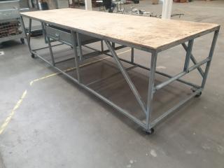 Heavy Duty Steel Framed Mobile Workbench