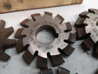 8x Assorted Involute Gear Mill Cutters