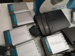 15x Assorted D-Link Branded Network Routers, Switches, Servers