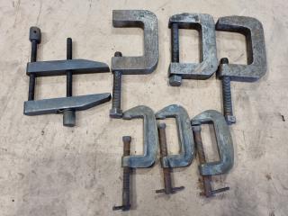 7x Assorted Steel Clamps