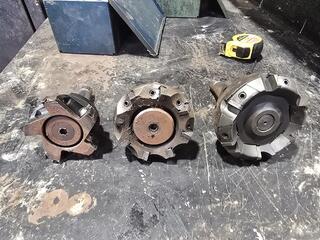 3 x NT40 Milling Machine Face Cutters 
