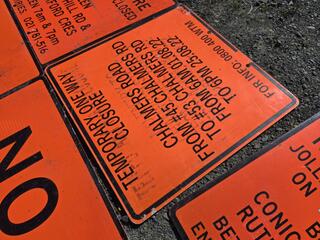 6 x Large Road Works Signs 