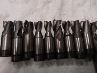 19x Assorted Rounded Edge & Square End Mill Bits, Imperial Sizes