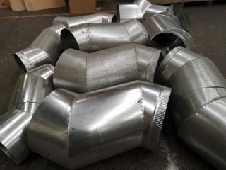 11x Assorted Galvanised Steel Flue Components