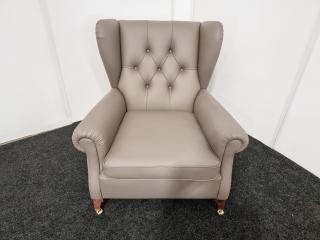 English Style Wingback Chair  - Leather