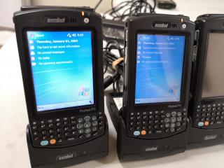 4x Symbol MC50 Mobile Handheld Computers w/ Charging Cradles