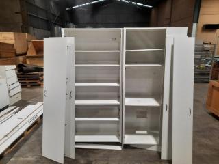 Pair of Large White Laundry Cupboards