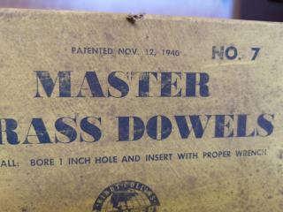 40x Vintage Antique Pattern Makers Brass Master Dowels, Size 7