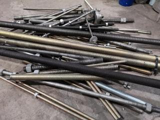 Assorted Lengths of Threaded Steel Rod