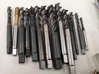 Assorted Mill Cutters, Tappers, Drill Bits