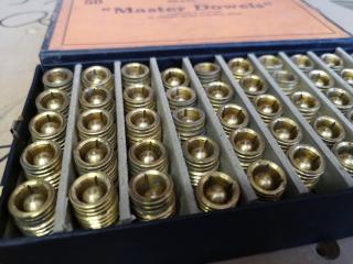 50x Vintage Antique Pattern Makers Brass Master Dowels, Size 5