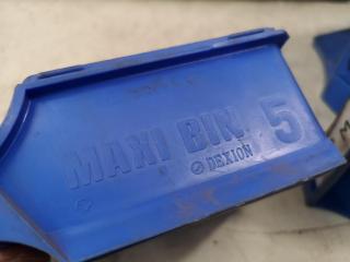 34x Dexion Maxi Bin Parts Storage Bins, Assorted Sizes