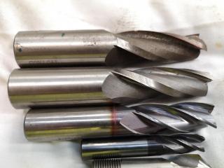 28x Assorted Tapered, Ball, & Square End Mill Bits, Imperial Sizes