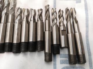 46x Assorted Ball, Square Edge, Rounded Edge & Finishing End Mill Bits