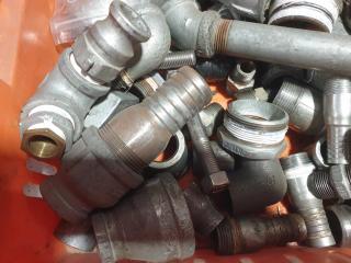 Bin of Stainless Pipe Fittings