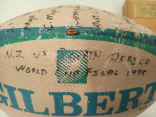 1995 Rugby World Cup Game Used All Blacks vs Wales Signed Ball