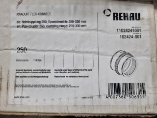 Rehau AwaDuct FlexConnect Pipe Coupler 250, New