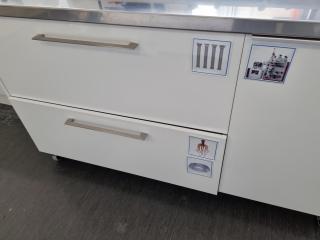 Modern Mobile Drawer Cabinet w/ Stainless Steel Top