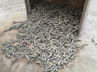 Huge Crate of Steel Nuts, Bolts, Washers