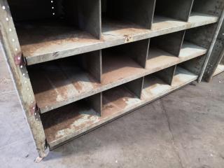 3x Metal Workshop Pigeon Hole Storage Units