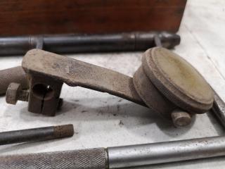 Assorted Vintage Precision Tooling & Components w/ Wood Case