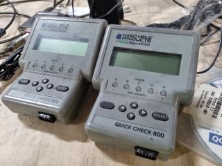2x Hand Held Products Quick Check 800 Verifiers w/ Accessories