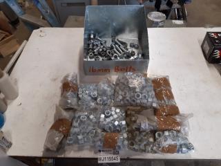 Assorted Galvanised Tray Of Nuts and Bolts