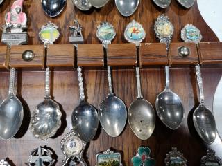 96x Decorative Display Spoons w/ 2x Wooden Wall Boards