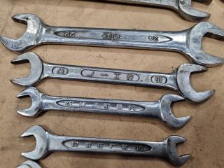 7x Assorted Combination & Open End Spanners