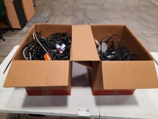 Two Boxes of Power/Display Cables and Adapters