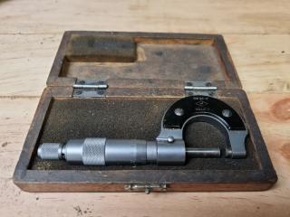 Precision Outside Micrometer, 0-25mm scale