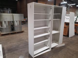 Pair of Large White Laundry Cupboards