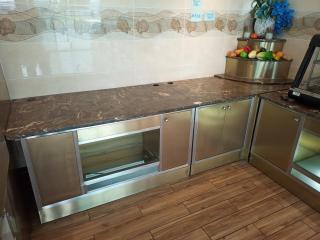 Two Stainless Serving Cabinets
