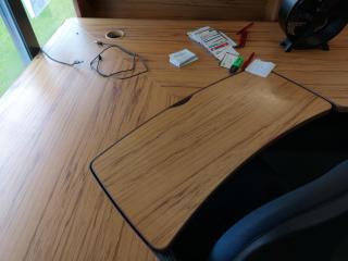 Large Office L-Shaped Desk Workstation w/ Chair & Drawer Unit